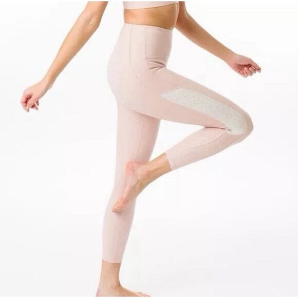 NWOT Ziya Active Size 6-8 Light Pink Bare Primo Mesh High Rise 7/8 Leggings - Picture 1 of 11